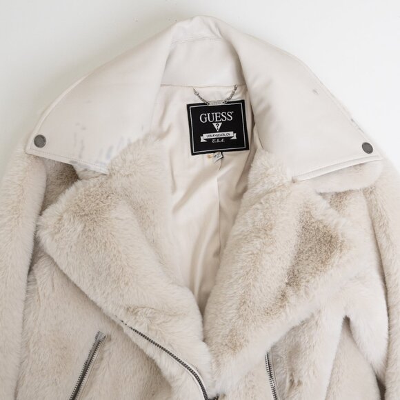 Guess Faux Fur Biker Jacket Frida ASO The Recruit Laura Haddock Screen Worn - Picture 4 of 15